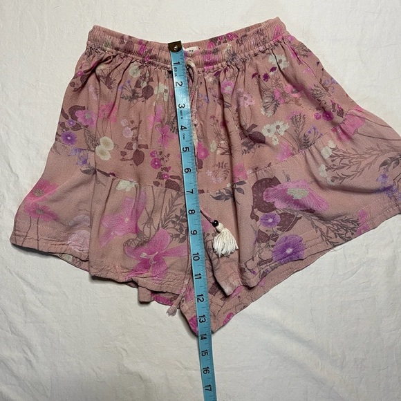 SPELL GYPSY Floral Pink and Purple Drawstring Shorts - Picture 3 of 4